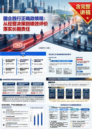 国企践行正确政绩观PPT：从经营决策到绩效评价落实长期责任｜课件+讲稿