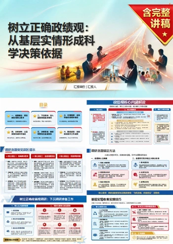 树立正确政绩观调研PPT：从基层实情形成科学决策依据｜课件+讲稿