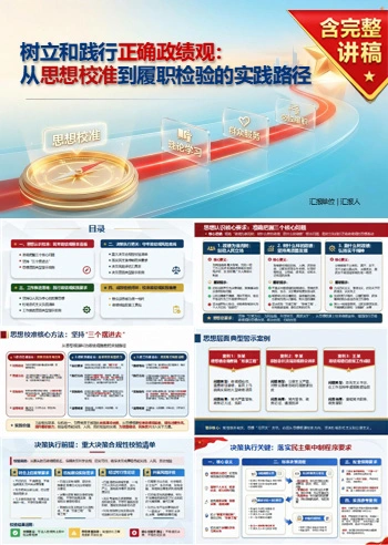 践行正确政绩观措施PPT：从思想校准到履职检验的实践路径｜课件+讲稿