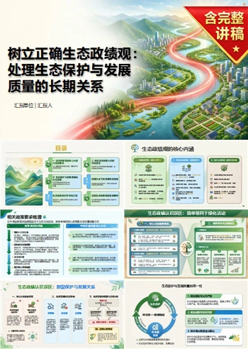 树立正确生态政绩观PPT：处理生态保护与发展质量的长期关系｜课件+讲稿