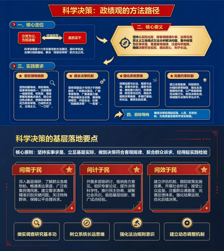 为民造福十六字政绩观PPT：立党为公为民造福科学决策真抓实干｜课件+讲稿内容预览1
