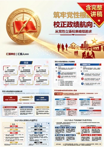 党性与政绩观经典论述PPT：从党性立场校准政绩追求｜课件+讲稿
