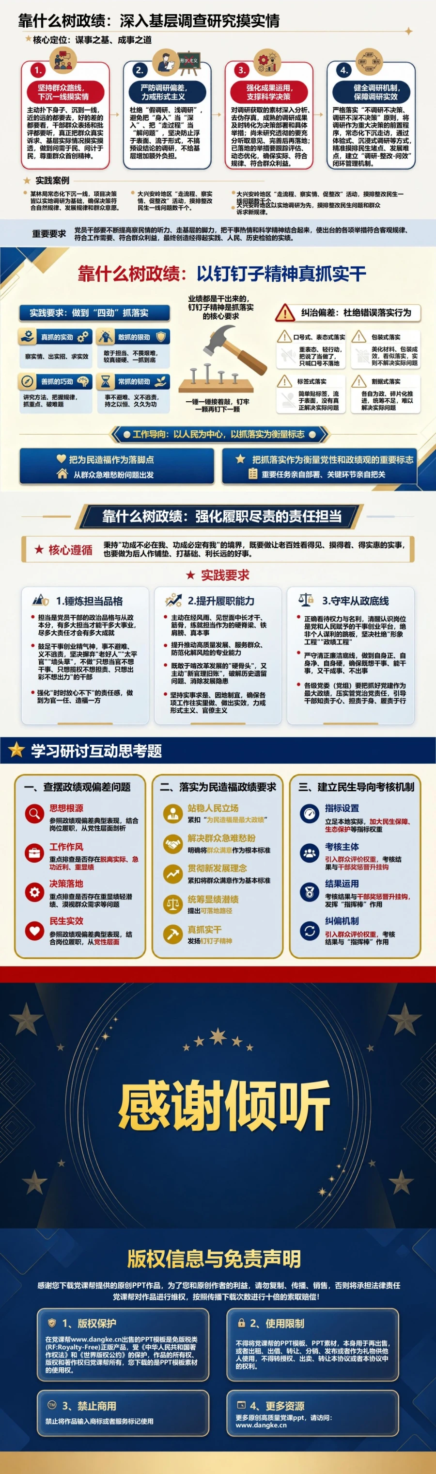 为民造福正确政绩观PPT：从政绩三问理解人民立场和实干标准｜课件+讲稿内容预览2