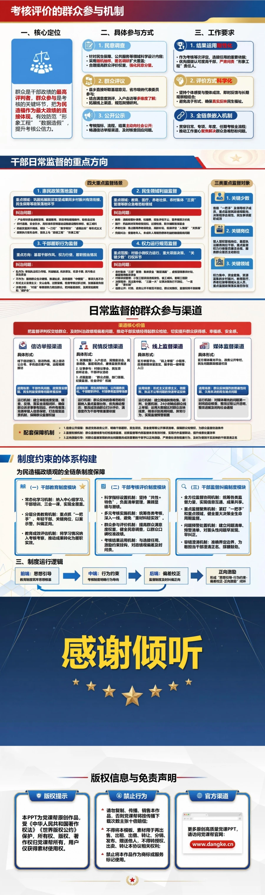 树牢为民造福政绩观PPT：把人民立场纳入干部教育考核监督｜课件+讲稿内容预览2