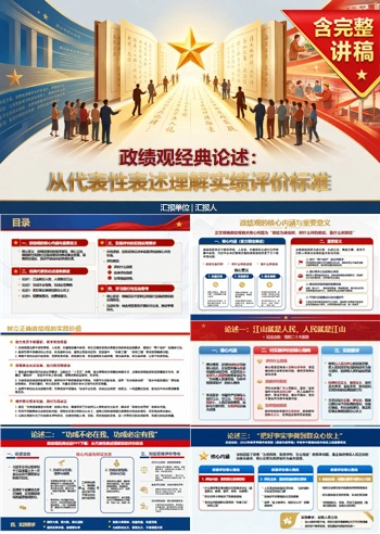 政绩观经典论述PPT：从代表性表述理解实绩评价标准｜课件+讲稿