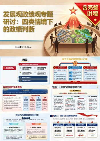 发展观政绩观专题研讨PPT：四类发展取舍情境中的政绩判断｜课件+讲稿