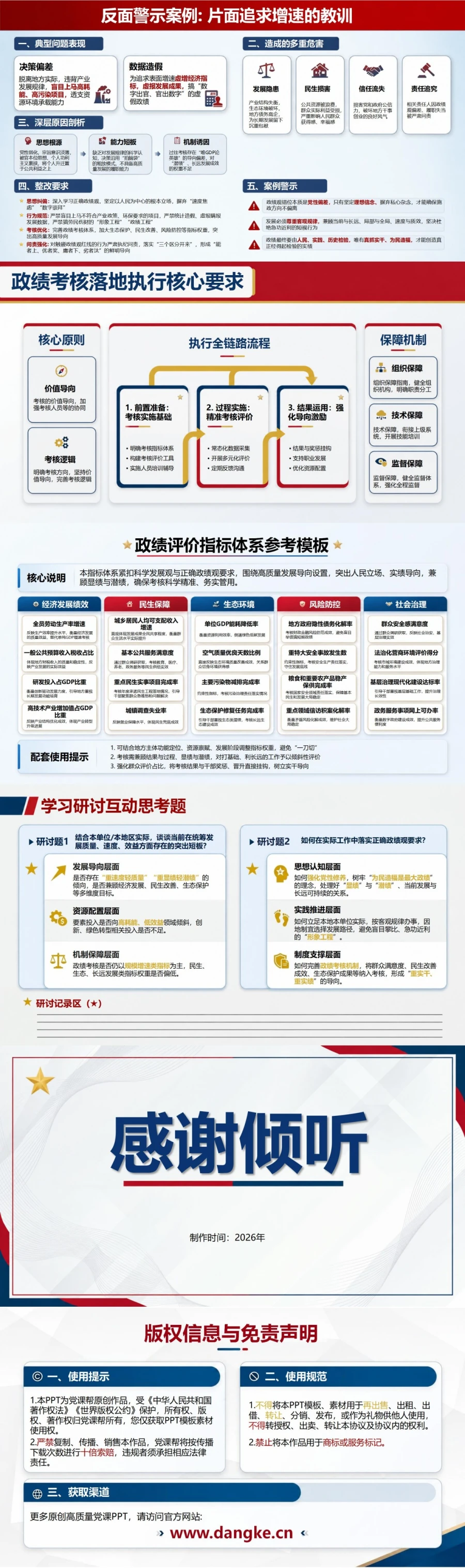 科学发展观政绩观PPT：统筹发展质量速度效益的评价逻辑｜课件+讲稿内容预览2