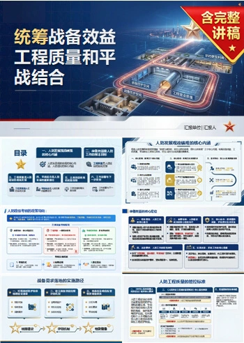 人防发展观政绩观PPT：统筹战备效益工程质量和平战结合｜课件+讲稿