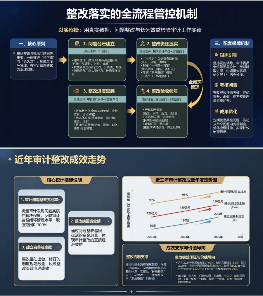 审计干部发展观政绩观PPT：用真实数据问题整改和长远效益检验实绩｜课件+讲稿内容预览1