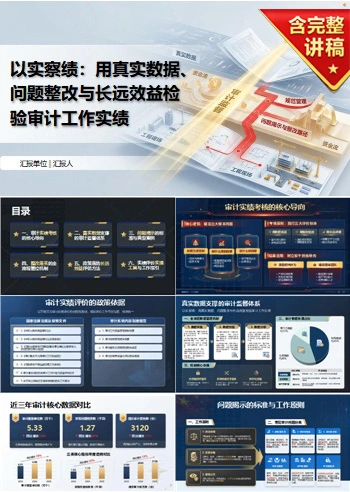 审计干部发展观政绩观PPT：用真实数据问题整改和长远效益检验实绩｜课件+讲稿