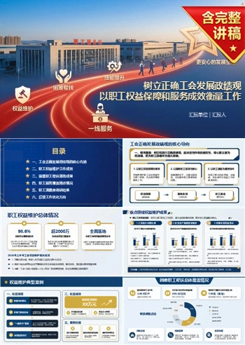 工会发展观政绩观PPT：以职工权益保障和服务成效衡量工作｜课件+讲稿