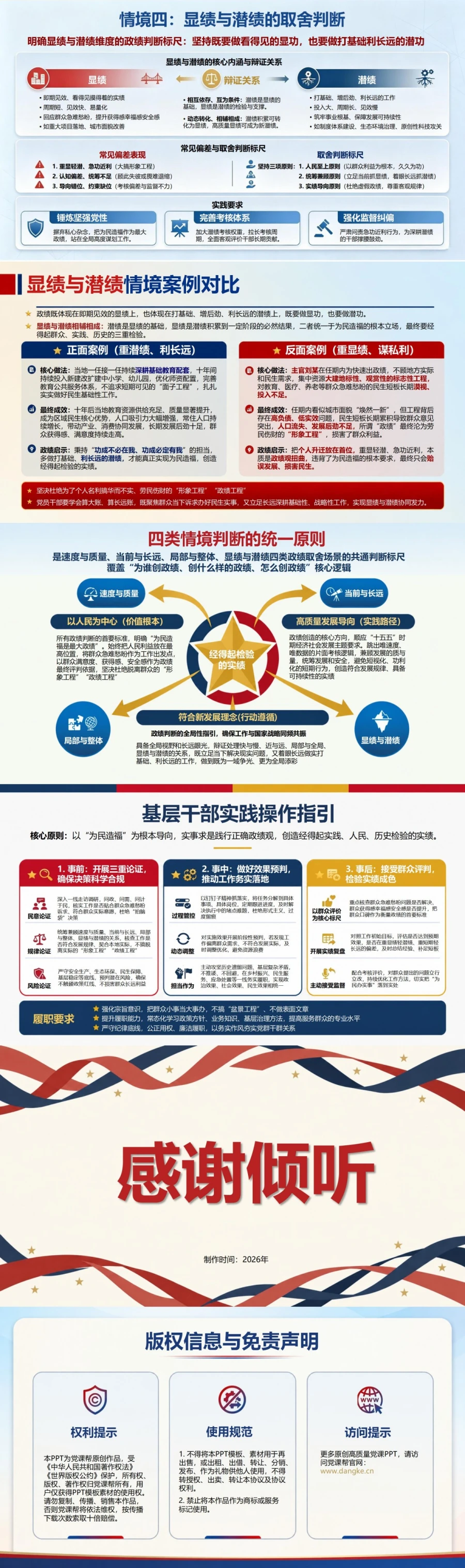 发展观政绩观专题研讨PPT：四类发展取舍情境中的政绩判断｜课件+讲稿内容预览2