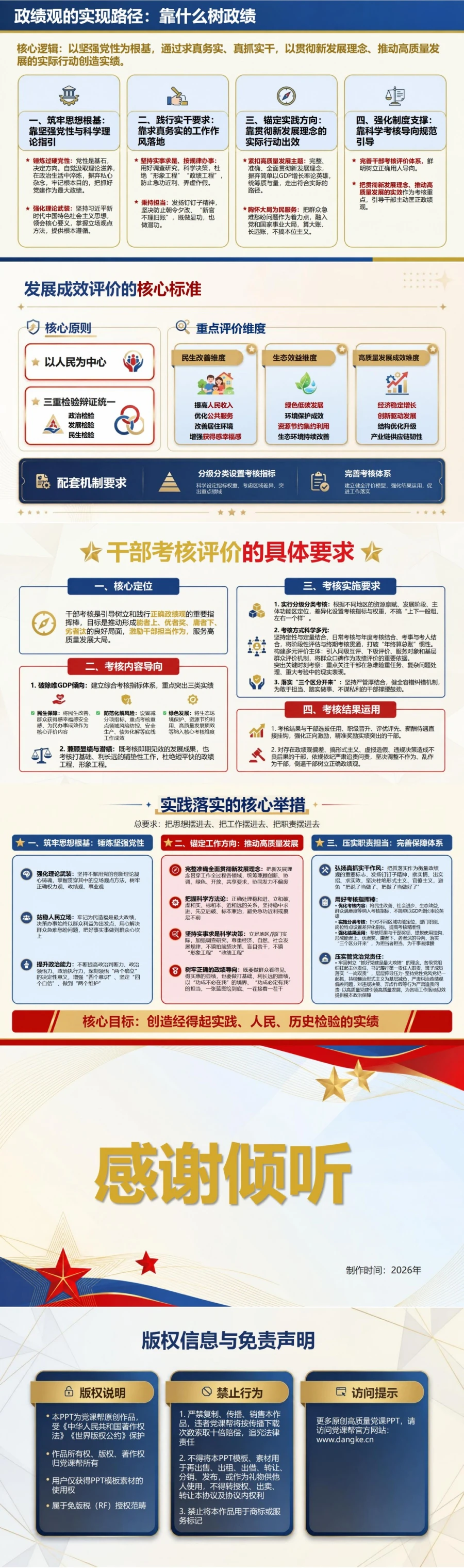 发展观政绩观要求PPT：权威表述中的发展要求和评价标准｜课件+讲稿内容预览2