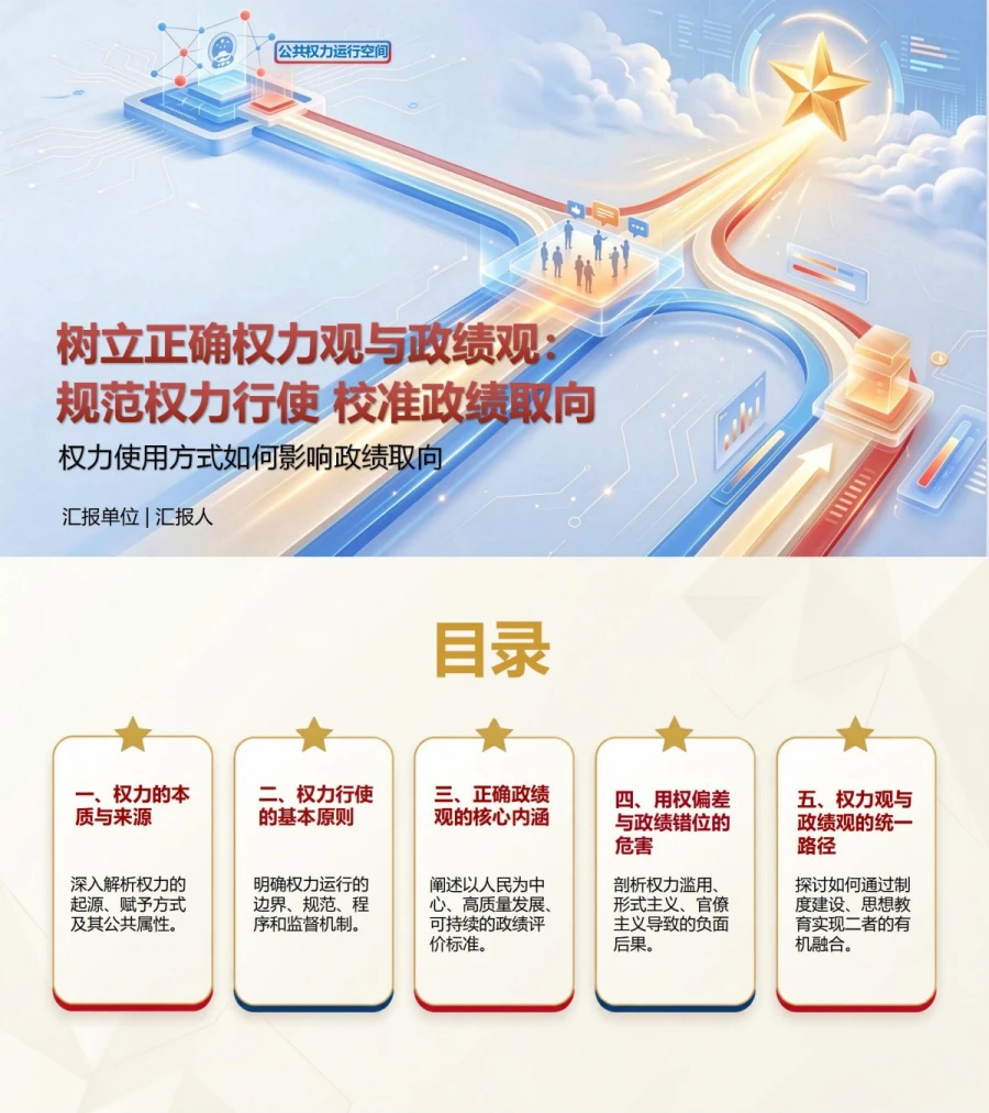 权力观和政绩观的关系PPT：权力使用方式如何影响政绩取向｜课件+讲稿封面图1