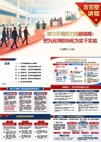 树立正确权力观政绩观PPT：把为民用权转化为实干实绩｜课件+讲稿