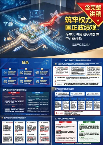 领导干部权力观政绩观PPT：在重大决策和资源配置中正确用权｜课件+讲稿