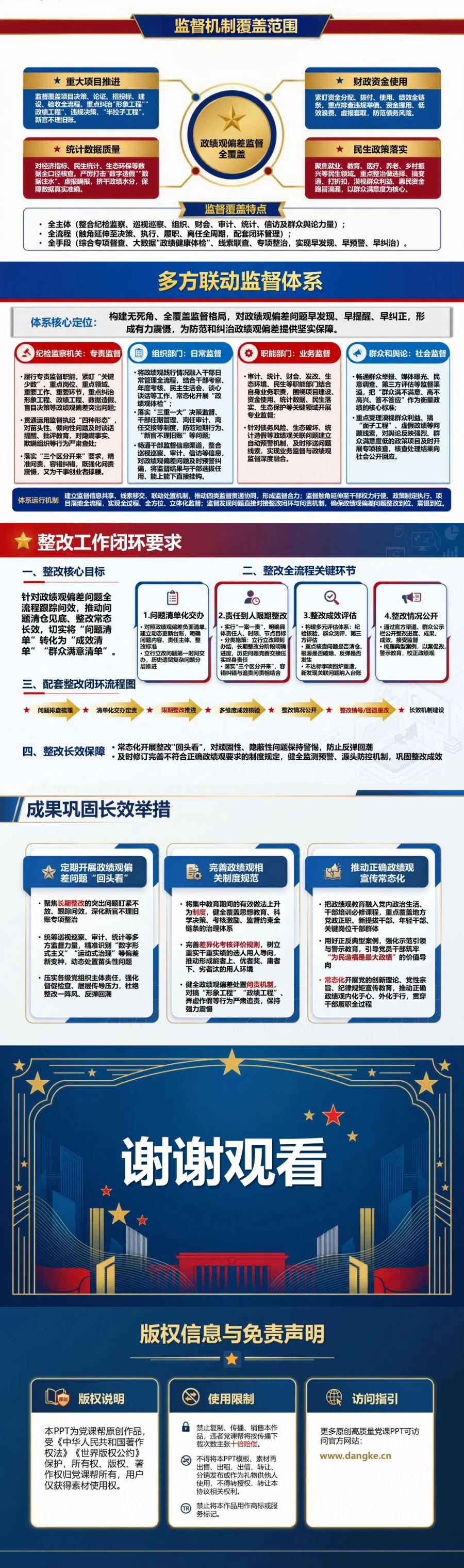 防范和纠治政绩观偏差PPT：贯通教育提醒考核约束和监督整改｜课件+讲稿内容预览2