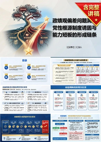 政绩观存在问题的原因PPT：党性根源制度诱因与能力短板的形成链条｜课件+讲稿