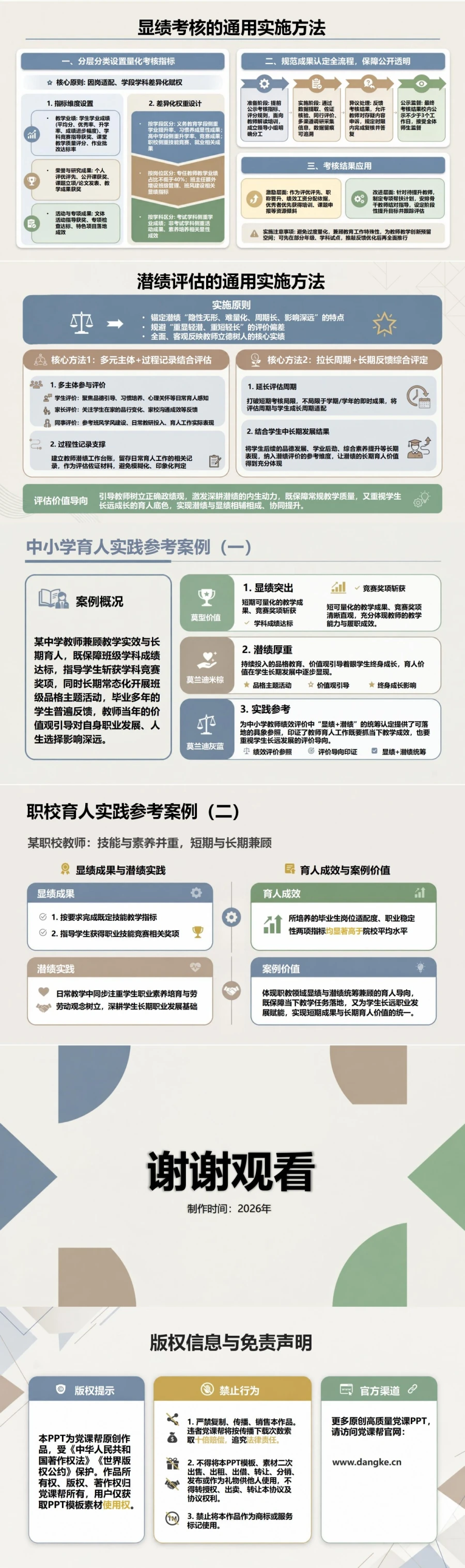 教师潜绩与显绩PPT：兼顾教学成果和学生长远成长｜课件+讲稿内容预览2