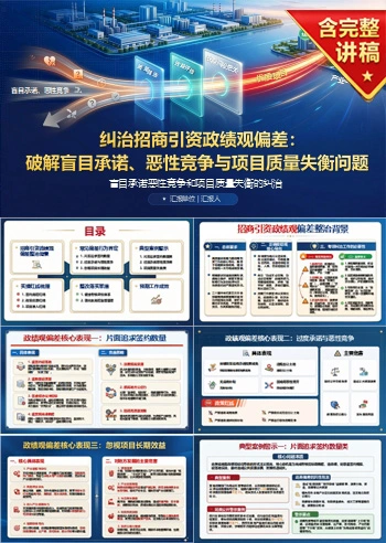 招商引资政绩观偏差PPT：盲目承诺恶性竞争和项目质量失衡的纠治｜课件+讲稿