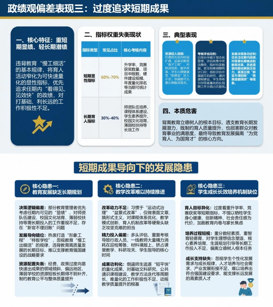 教育政绩观存在的问题PPT：重排名重项目轻育人质量的评价纠偏｜课件+讲稿内容预览1