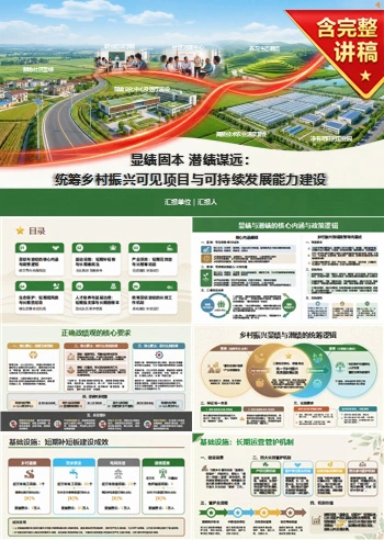 显绩与潜绩乡村振兴PPT：统筹可见项目和持续发展能力｜课件+讲稿