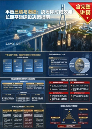 如何平衡显绩与潜绩PPT：统筹即时成效和长期基础建设｜课件+讲稿