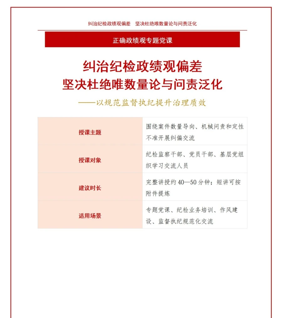 纪检政绩观存在的问题PPT：唯案件数量和问责泛化的纠治重点｜课件+讲稿讲稿预览1