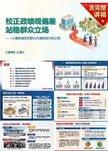 政绩观偏差脱离群众PPT：从需求错位和群众无感检视为民立场｜课件+讲稿