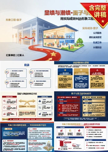 显绩与潜绩面子与里子PPT：用实际成效纠治形象工程倾向｜课件+讲稿