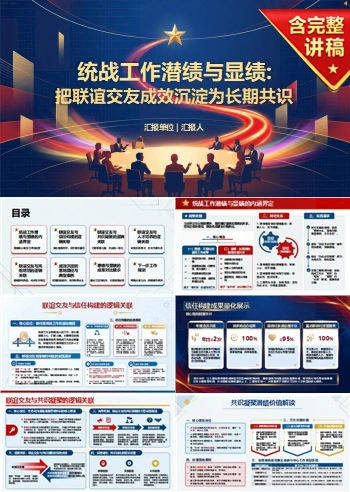 统战工作潜绩与显绩PPT：把联谊交友成效沉淀为长期共识｜课件+讲稿