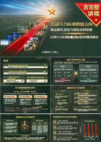 部队显绩与潜绩PPT：以战斗力标准衡量训练成效和基础建设｜课件+讲稿