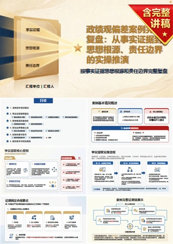 政绩观检视剖析案例PPT：按事实证据思想根源和责任边界完整复盘｜课件+讲稿