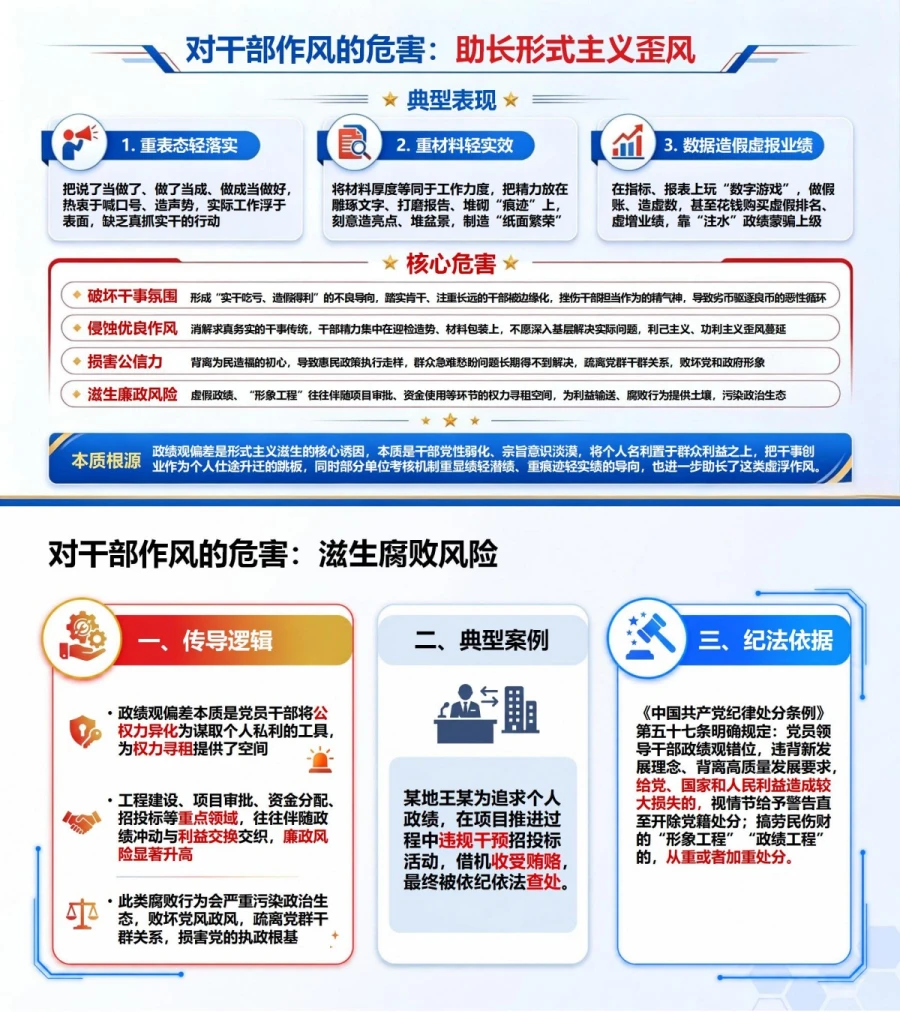 政绩观偏差的危害PPT：群众利益决策质量和发展后劲的连锁影响｜课件+讲稿内容预览1