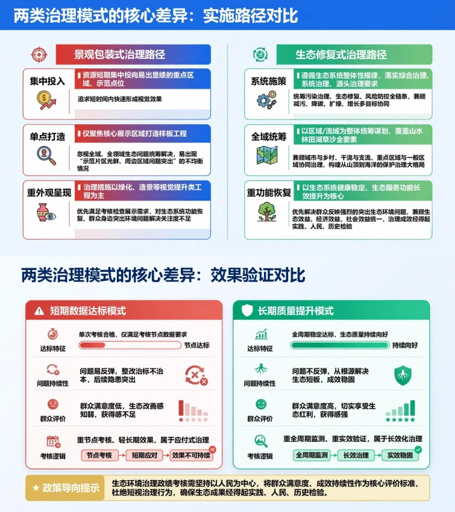 绿色政绩观存在的问题PPT：表面治理短期达标与生态质量改善的辨析｜课件+讲稿内容预览1