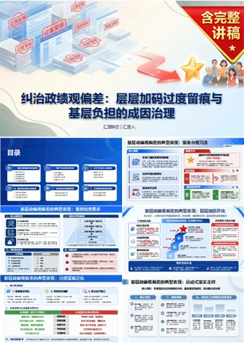 基层政绩观存在的问题PPT：层层加码过度留痕与基层负担的成因治理｜课件+讲稿