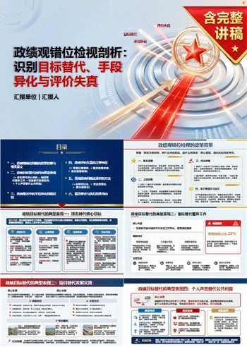 政绩观错位检视剖析PPT：识别目标替代手段异化和评价失真｜课件+讲稿