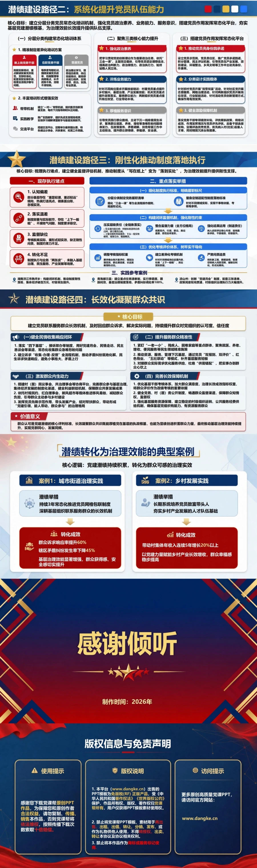 党建潜绩与显绩PPT：把组织建设基础转化为长期治理效能｜课件+讲稿内容预览2
