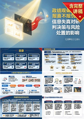 政绩观偏差报喜不报忧PPT：信息失真对研判决策和风险处置的影响｜课件+讲稿