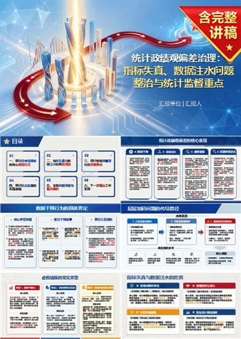 统计政绩观偏差PPT：指标失真数据注水与统计监督的治理重点｜课件+讲稿