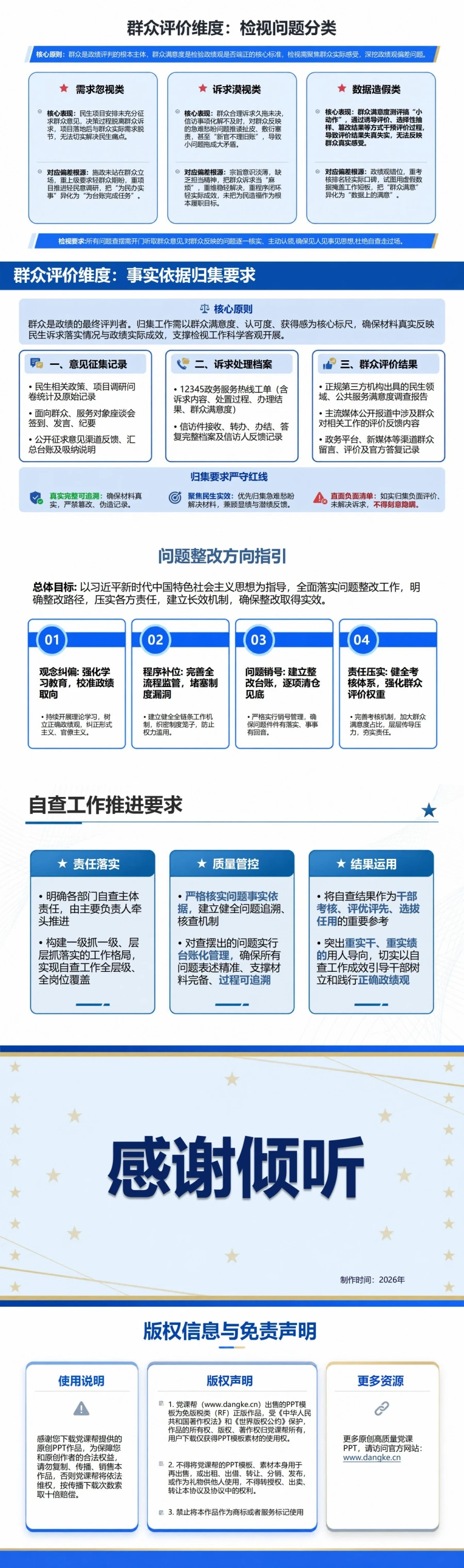 政绩观存在的问题自查PPT：决策用权项目建设与群众评价的检视清单｜课件+讲稿内容预览2