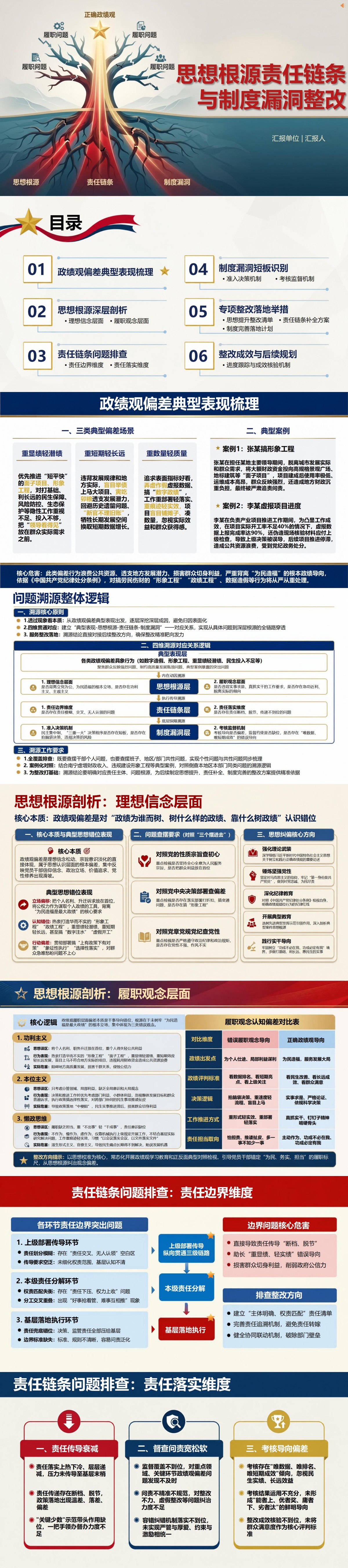 政绩观剖析整改措施PPT：思想根源责任链条与制度漏洞整改｜课件+讲稿封面图1