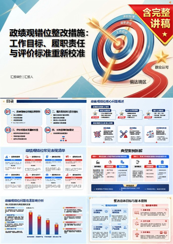 政绩观错位整改措施PPT：工作目标履职责任与评价标准重新校准｜课件+讲稿