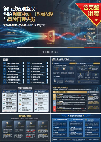 银行政绩观整改措施PPT：规模冲动指标依赖与风险管理失衡纠治｜课件+讲稿