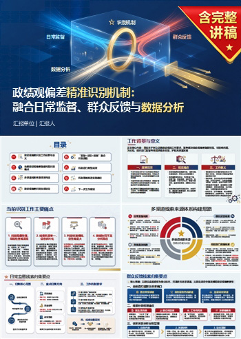 政绩观偏差精准识别机制PPT：融合日常监督群众反馈与数据分析｜课件+讲稿