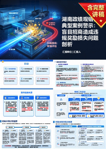 湖南政绩观错位案例PPT：盲目招商造成违规奖励损失｜课件+讲稿