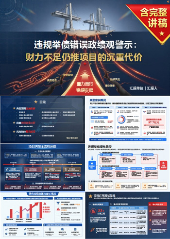 违规举债错误政绩观案例PPT：财力不足仍推项目的沉重代价｜课件+讲稿