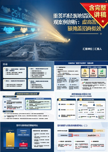重签约轻落地错误政绩观案例PPT：虚高签约额掩盖招商低效｜课件+讲稿