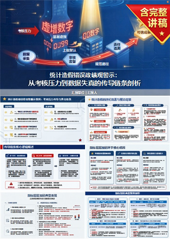 统计造假错误政绩观案例PPT：考核压力传导为数据失真｜课件+讲稿