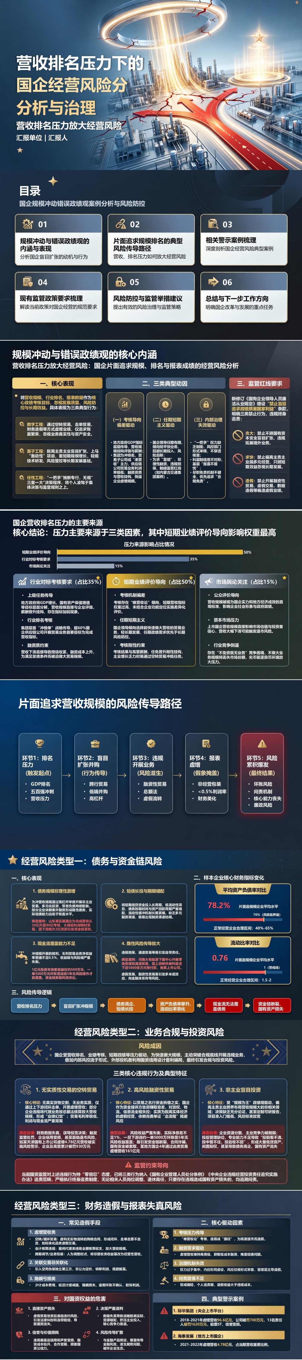 国企规模冲动错误政绩观案例PPT：营收排名压力放大经营风险｜课件+讲稿封面图1